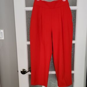 Zara Basic Elegant Red Cropped Trousers